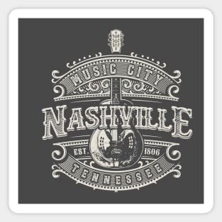 Nashville Music City Tennessee Guitar Vintage Sticker